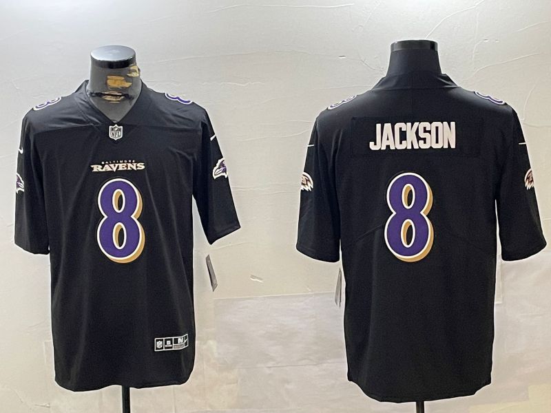 Men Baltimore Ravens #8 Jackson Black 2024 Nike Limited NFL Jersey style 1->washington commanders->NFL Jersey